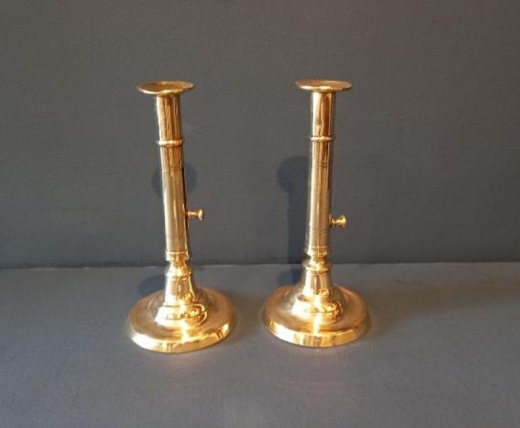 Pair of George III Period Brass Seamed Candlesticks - Image 3