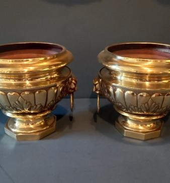 Superb Pair of Early Victorian Brass Jardinieres