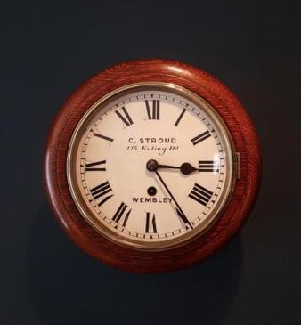 Victorian Oak Cased 8" Dial Clock