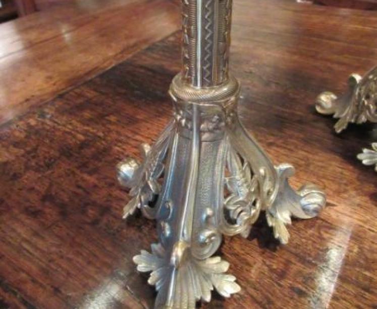Pair of Early Victorian Pricket Church Candlesticks - Image 2