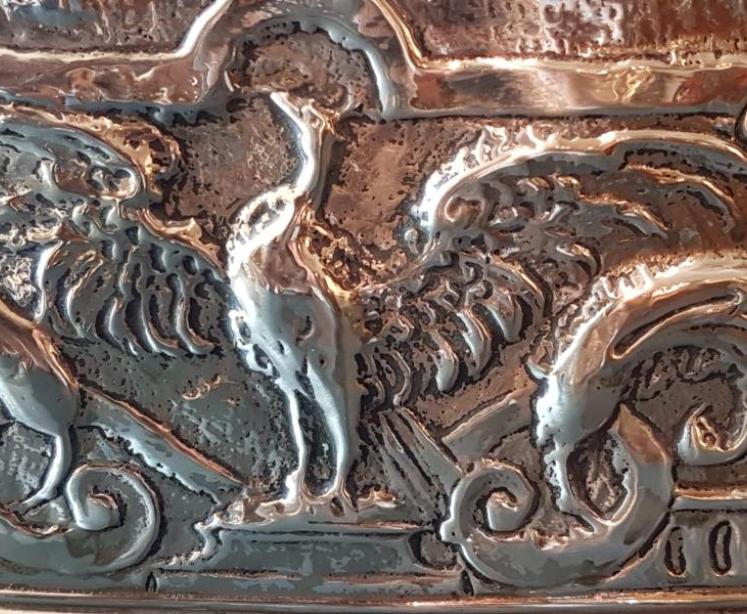 Victorian Embossed Brass Planter - Image 3