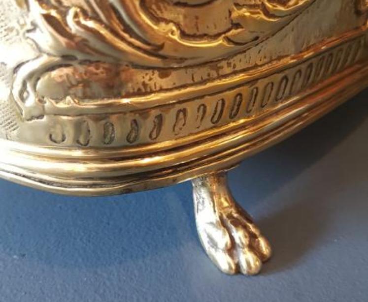 Victorian Embossed Brass Planter - Image 4