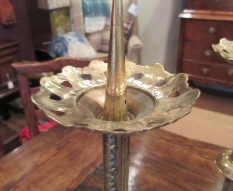 Pair of Early Victorian Pricket Church Candlesticks - Image 3