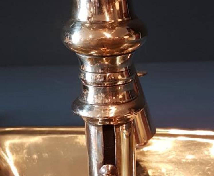 Matching Pair of Early Victorian Brass Chamber Sticks - Image 5