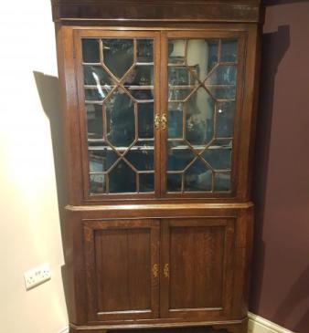 George III Oak Floor Standing Corner Cupboard 