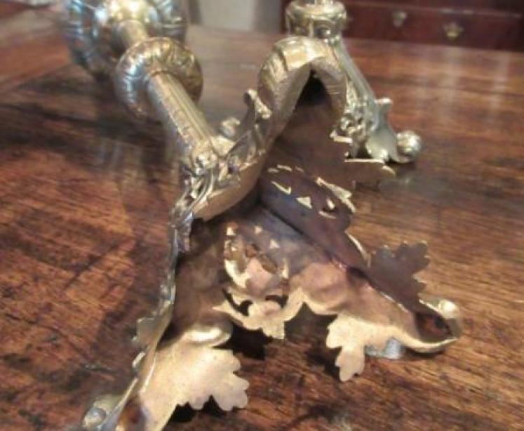 Pair of Early Victorian Pricket Church Candlesticks - Image 4