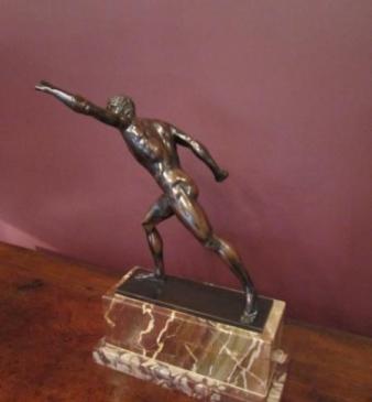 Impressive Art Deco Roman Olympian Bronze Figure