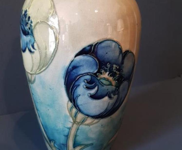 Rare Moorcroft Big Poppy on Celandon Ground Vase - Image 7