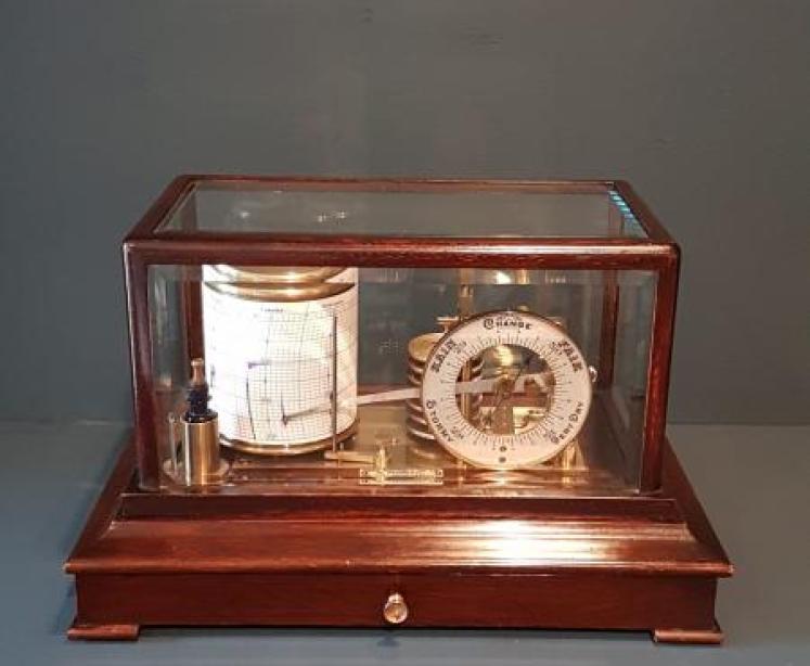 Edwardian Mahogany Barograph - Image 1