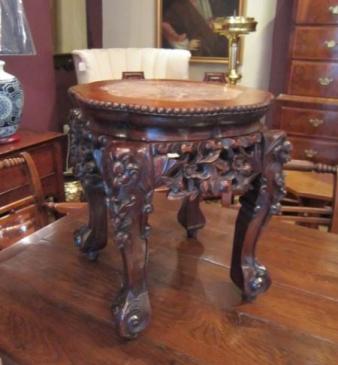 19th Century Carved Walnut Jardiniere Stand