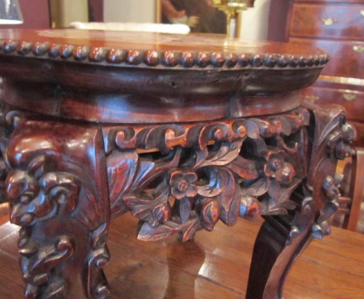19th Century Carved Walnut Jardiniere Stand - Image 4