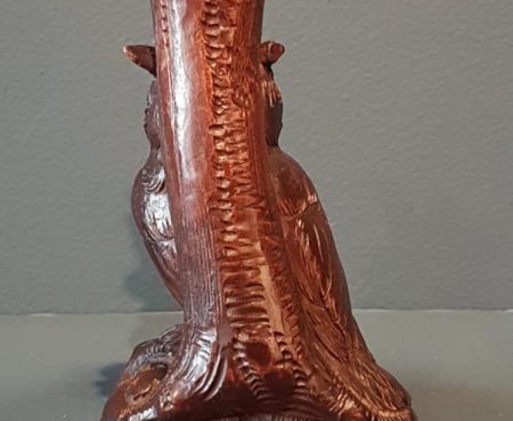 Victorian Black Forest Owl Spill Vase - Image 6