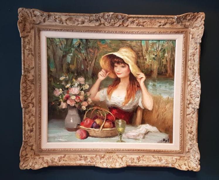 Marcel Dyf 'Claudine In A Hat' Oil On Canvas   - Image 1