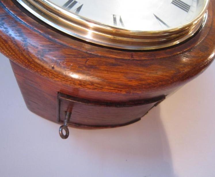 Top Quality 19th Century Polished Oak 8" Wallclock - Image 2
