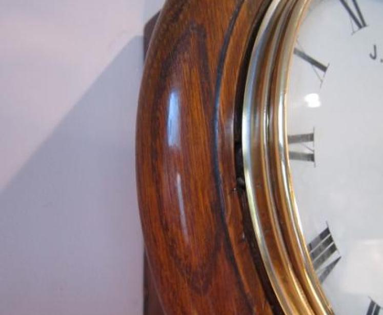 Top Quality 19th Century Polished Oak 8" Wallclock - Image 3