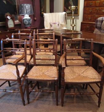 Set of Eight George III Period Ash & Elm Dining Chairs