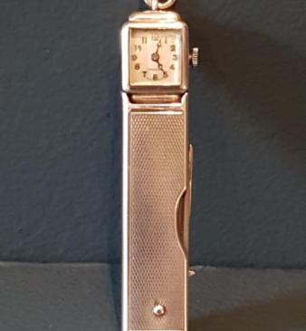 Rare Sampson Morden Silver Watch Pen Knife and Key Combination
