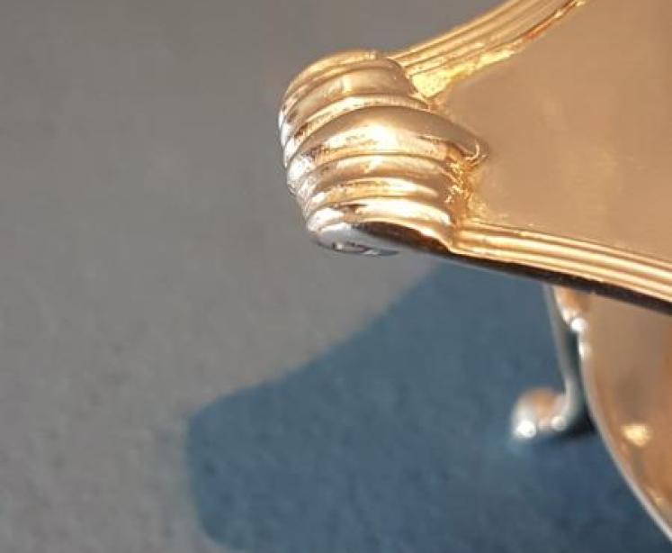 Fine Quality Silver Tea Strainer and Stand - Image 6