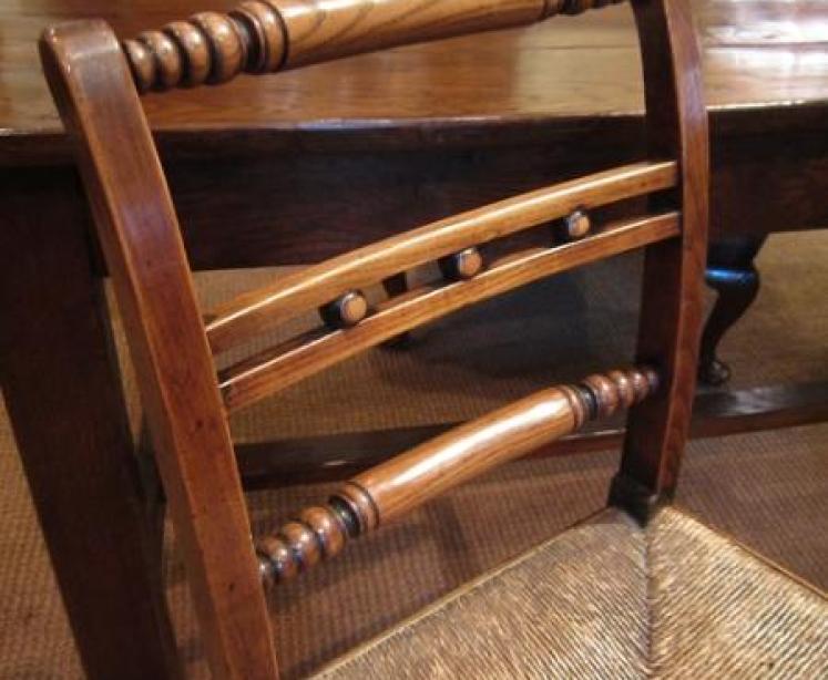 Set of Eight George III Period Ash & Elm Dining Chairs - Image 5