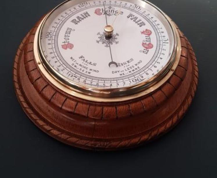 Victorian Oak Cased Enamel Dial Barometer - Image 5