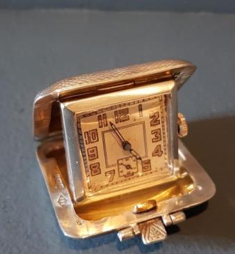 George V Engine Turned Silver Travelling Clock