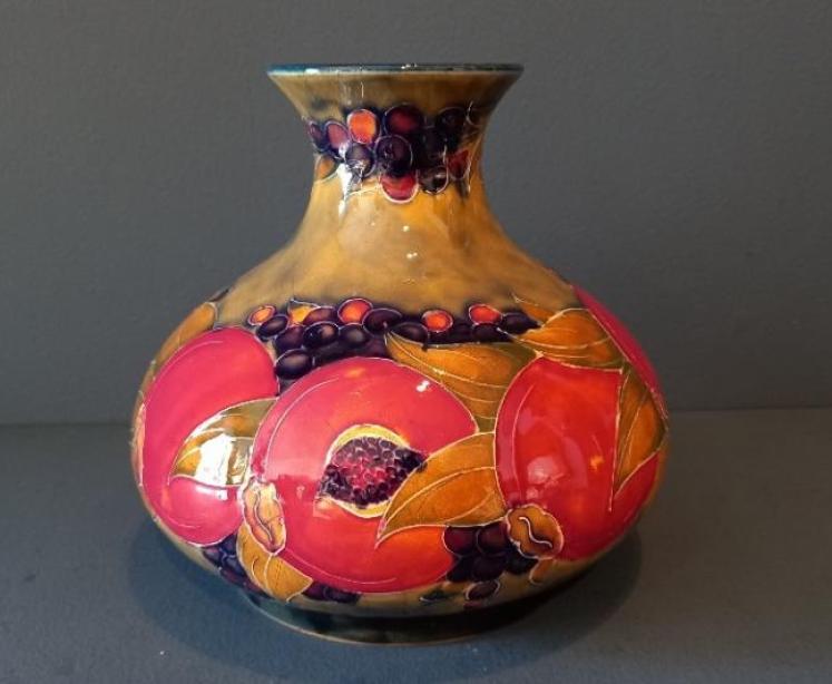Early Moorcroft Ochre Ground Pomegranate Vase - Image 1