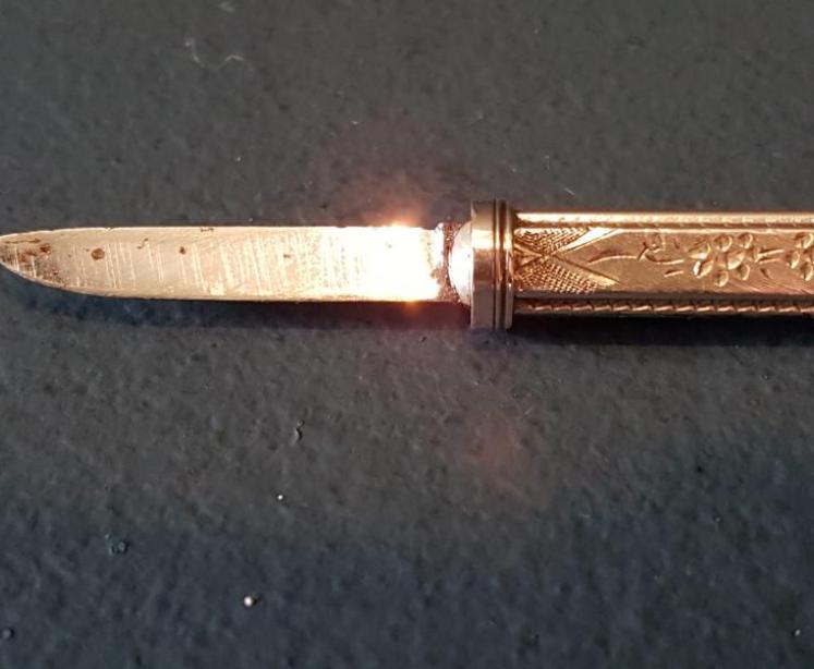 Engraved Silver Pencil, Quill and Knife Combination - Image 3
