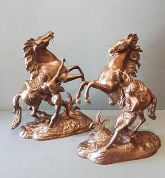 Pair of Bronze Marly Horses