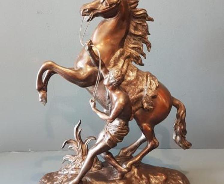 Pair of Bronze Marly Horses - Image 4