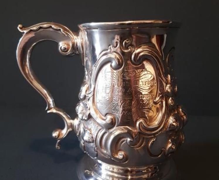 George III Newcastle Silver Embossed Tankard - Image 2