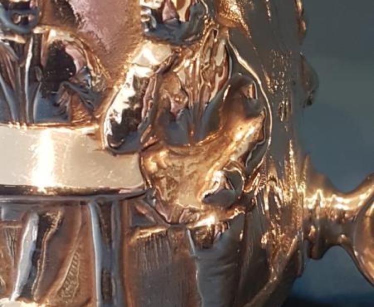 George III Newcastle Silver Embossed Tankard - Image 3