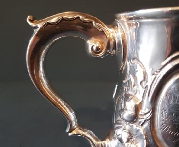 George III Newcastle Silver Embossed Tankard - Image 4