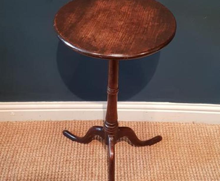 Outstanding George II Oak Candle Table  - Image 1