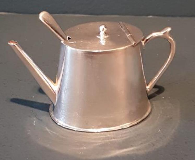 Rare Miniature Tea Pot Shaped Mustard Pot - Image 1