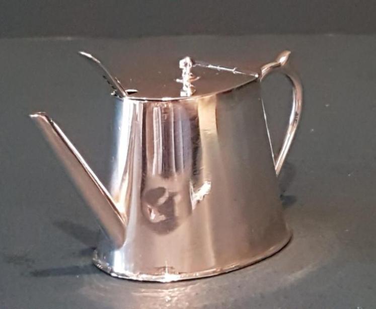 Rare Miniature Tea Pot Shaped Mustard Pot - Image 3