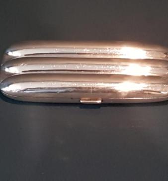 George V Cast Silver Triple Cigar Case
