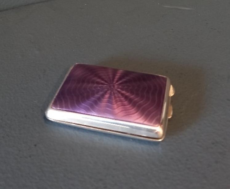 Fine George V Period Silver & Lilac Enamel Match Case - Image 7