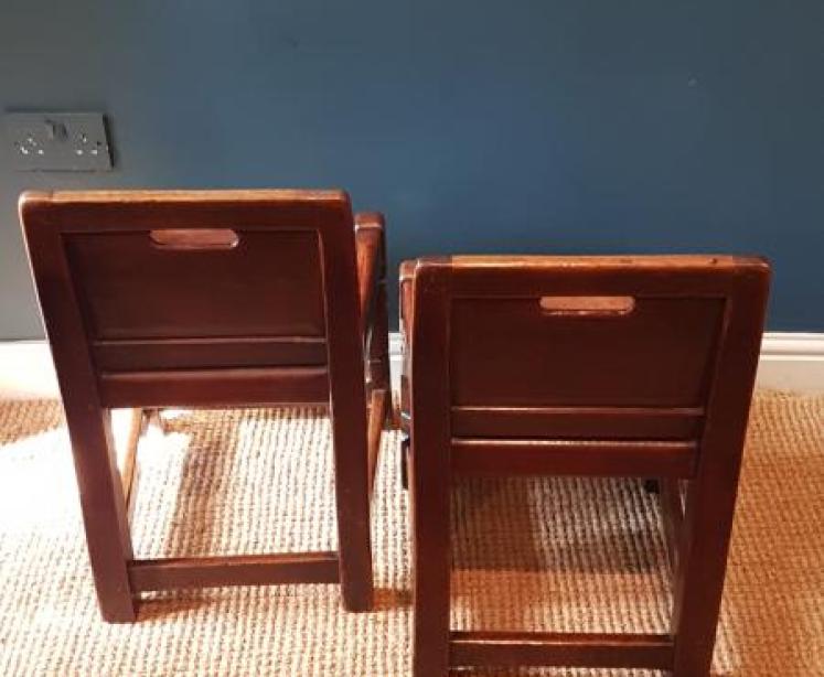 Outstanding Pair of 1930's Mouseman Bootroom Chairs - Image 2