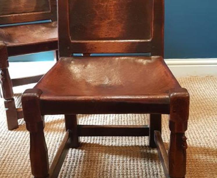 Outstanding Pair of 1930's Mouseman Bootroom Chairs - Image 4