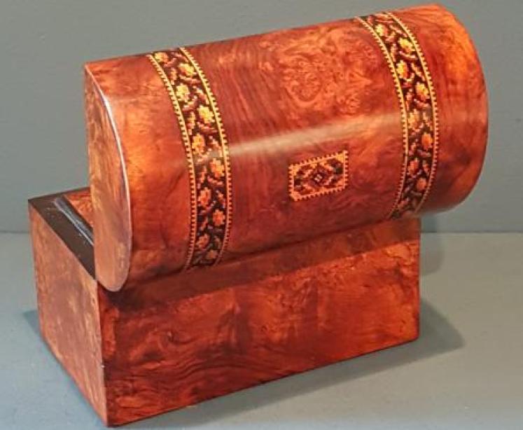 Victorian Dome Top Tumbridge Inlaid Caddy  - Image 2