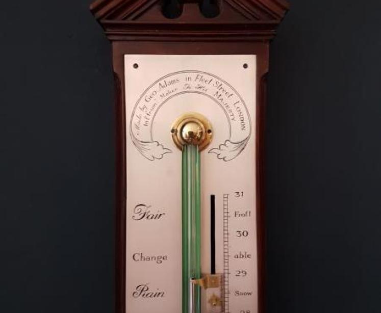 Fine George III Mahogany Stick Barometer  - Image 2