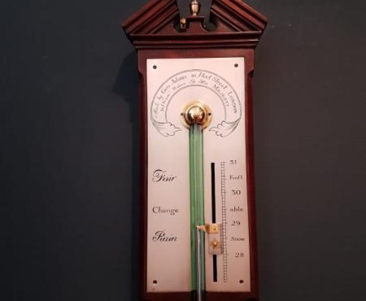 Fine George III Mahogany Stick Barometer  - Image 6