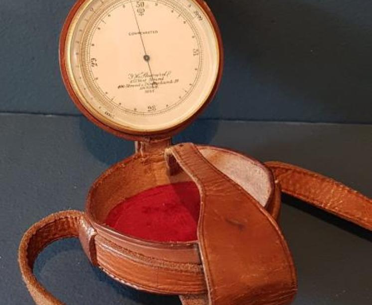 Steward Campaign Barometer and Leather Case - Image 1