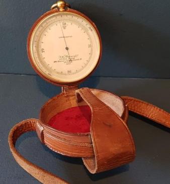 Steward Campaign Barometer and Leather Case