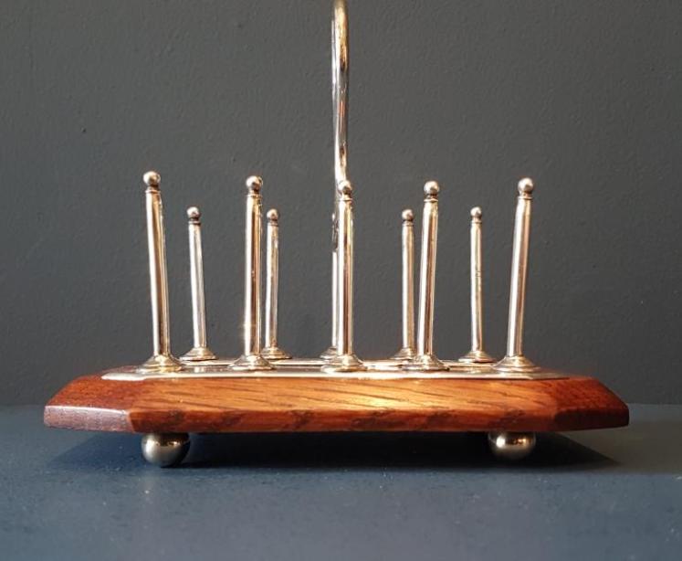 Victorian Oak and Silver Plate Toast Rack - Image 3
