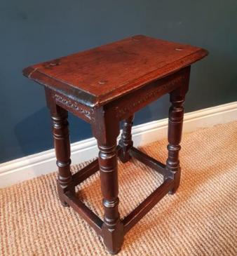 Charles I Oak Joint Stool