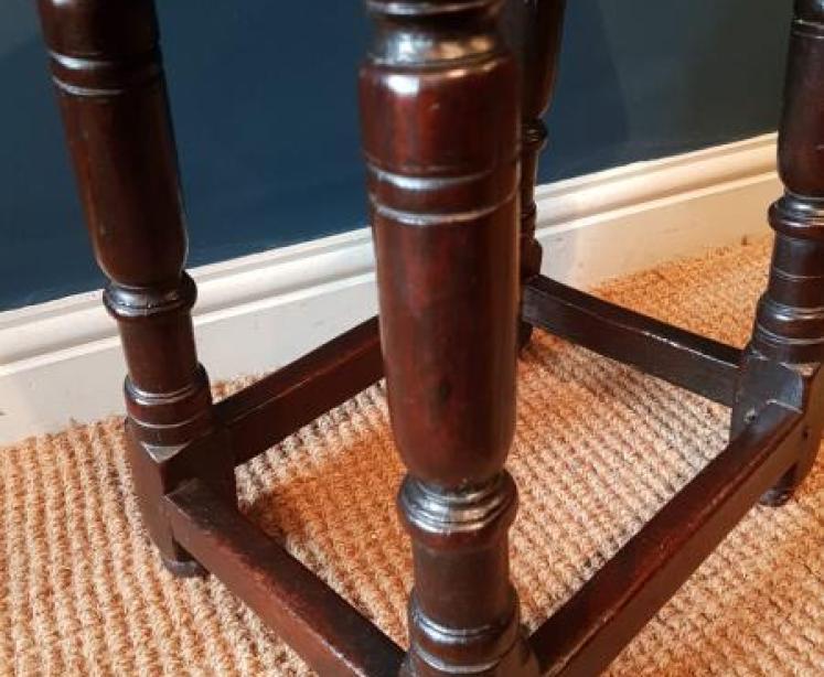 Charles I Oak Joint Stool - Image 3