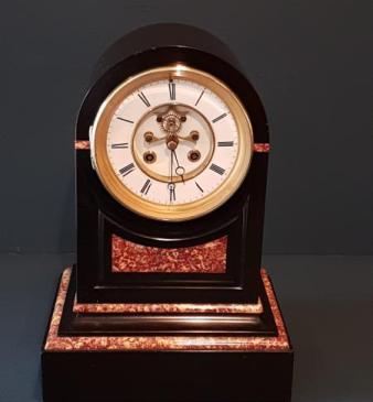Victorian Polished Slate Mantel Clock