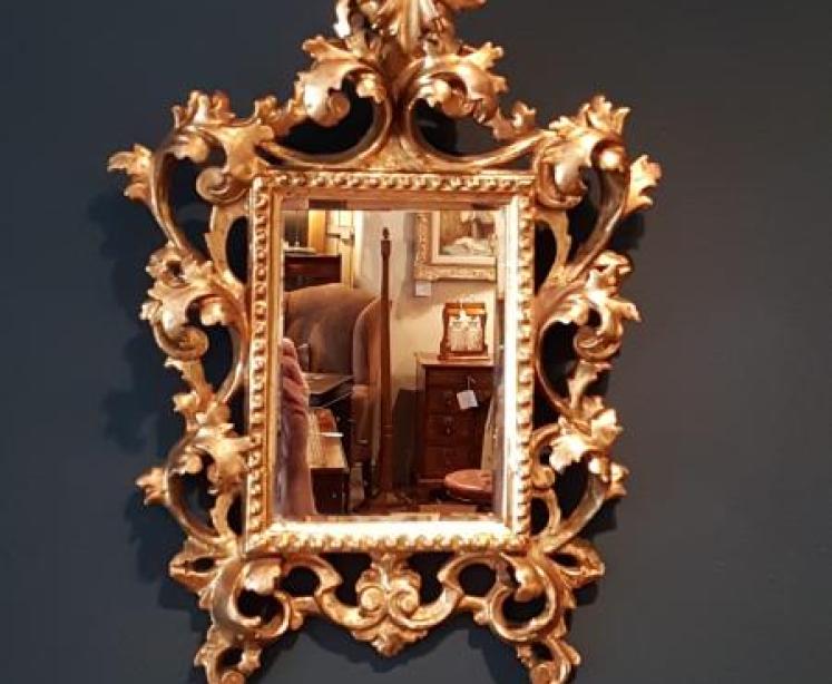 Small Victorian Florentine Mirror - Image 1