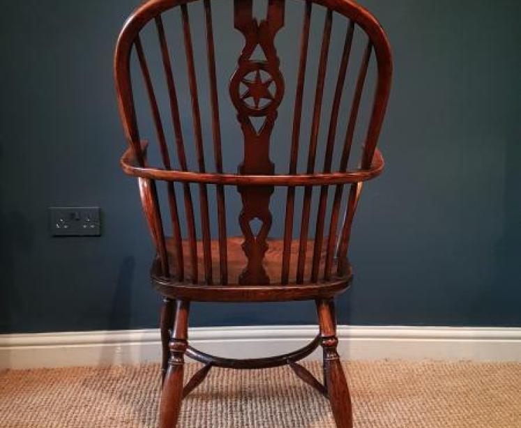 Burr Yew and Elm Windsor Chair - Image 2